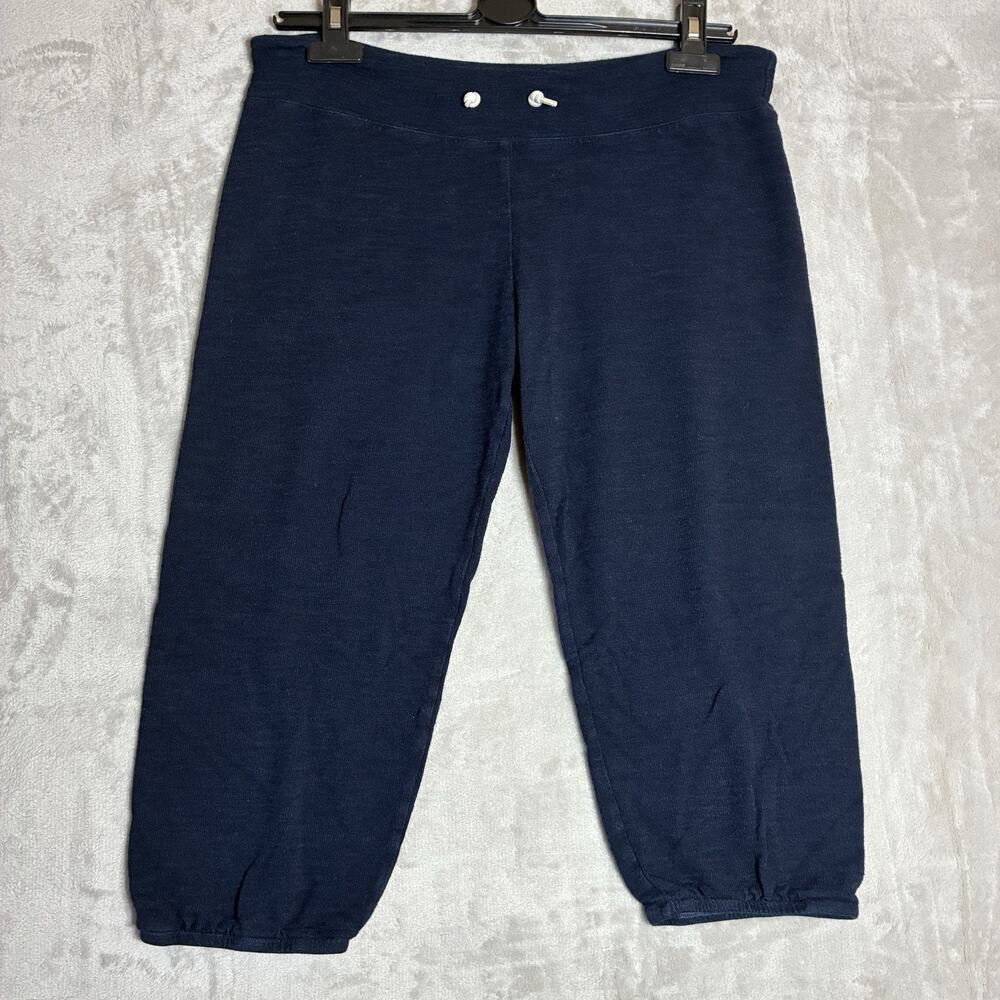 Monrow 3/4 Vintage Sweatpants Cropped Joggers Inca Blue Size S